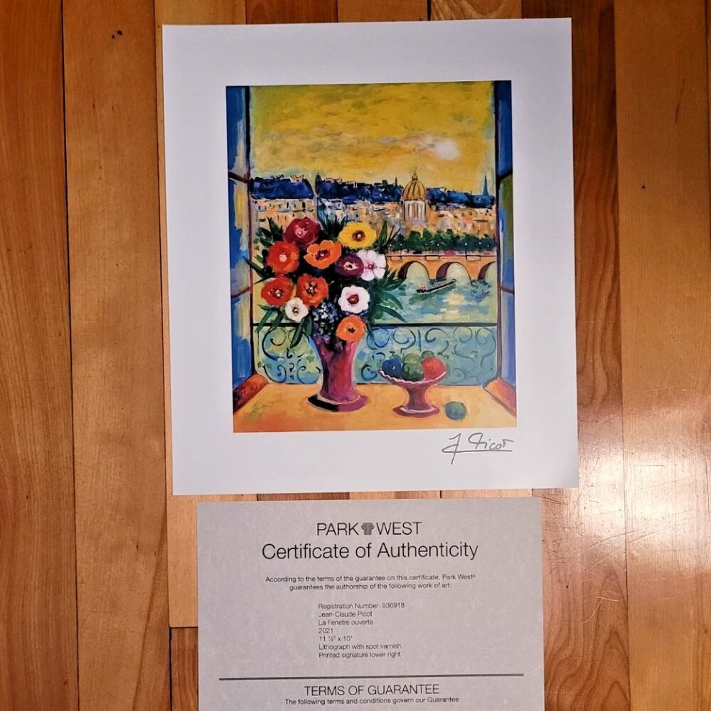 Jean-Claude Picot La Fenetre Ouverte Limited Edition Signed with COA